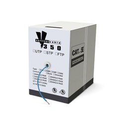 Vertical Cable 054-445BL Cat 5e 24 AWG, Solid Bare Copper Blue 1000 ft