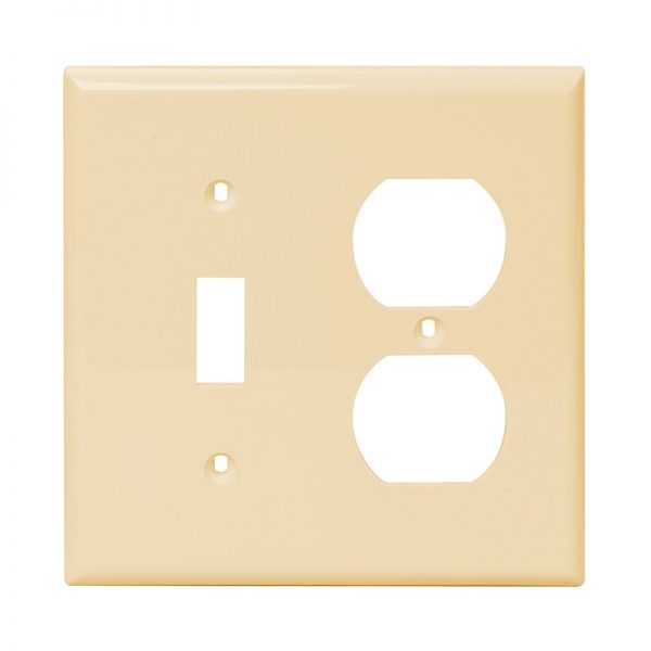 AIDA 2 Gang Plastic 1 Toggle Switch & 1 Duplex Receptacle Combination Wall Plate
