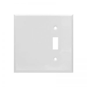 AIDA 053011 2 Gang Standard Smooth Metal Toggle Switch & Blank Wall Plate
