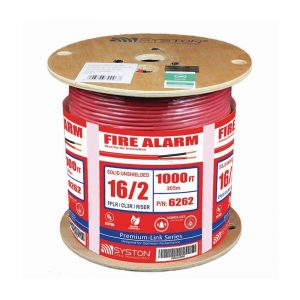 Syston 6262-SP-RD-1000 1,000 ft. 16/2 Red Solid Unshielded CL3R/Riser Spool UL Fire Alarm Cable