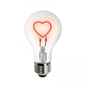 TCP FA19HEARTRBD 4.5W Red Heart Shape Filament Lamp