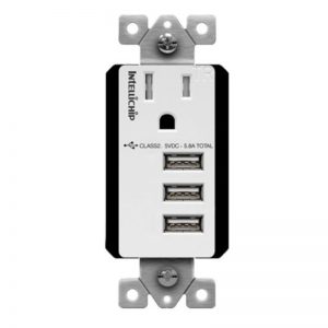 Enerlites 61150-TR3USB-CU-W Interchangeable Triple USB Charger 5.8A with 15A Single Tamper-Resistant Receptacle
