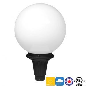 InconLighting 87715-36LED-30K Commercial Grade LED 18" White Globe Street Light Fixture 36W 3000K