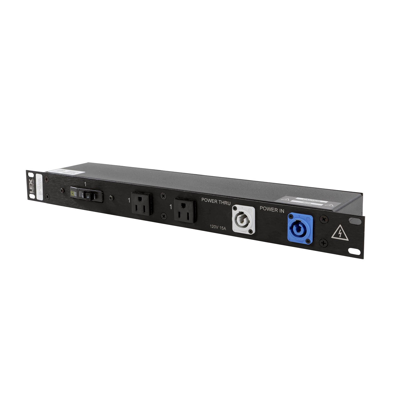 Lex Rac Telecom Lex PRM1UN-8CA 20 Amp 1RU Enclosed Rack, powerCON® to Duplex Receptacles