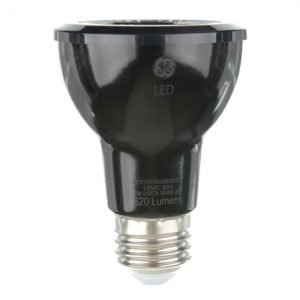 General Electric LED7DP203B827/20 7W PAR20 LED 2700K 120V 500Lm 80 CRI Medium E26 Base Black Dimmable 20 Degree Spot Bulb